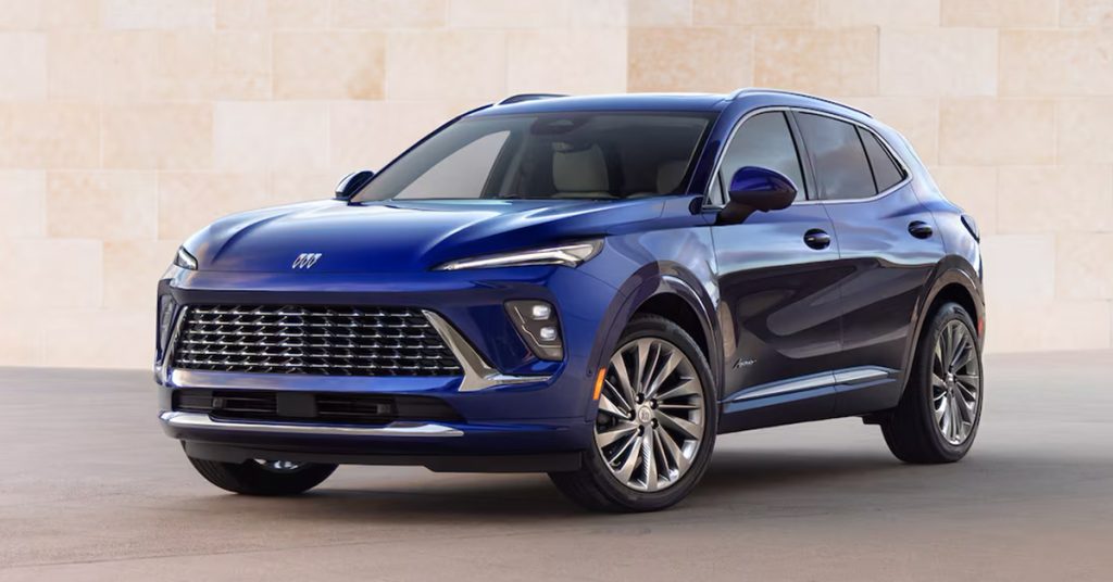 2025 Buick Envision SUV in blue with the exterior from the front