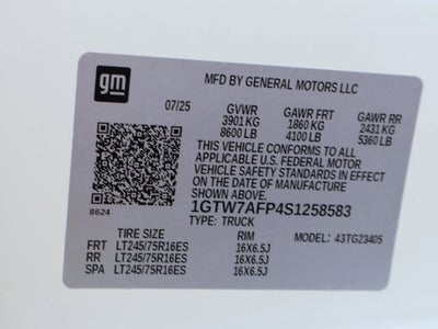 2025 GMC Savana Cargo 2500 Work Van