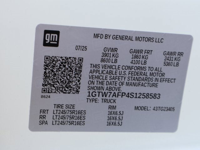 2025 GMC Savana Cargo 2500 Work Van