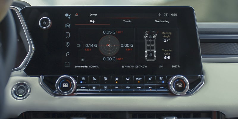 Interior Photo of a GMC Canyon dashboard