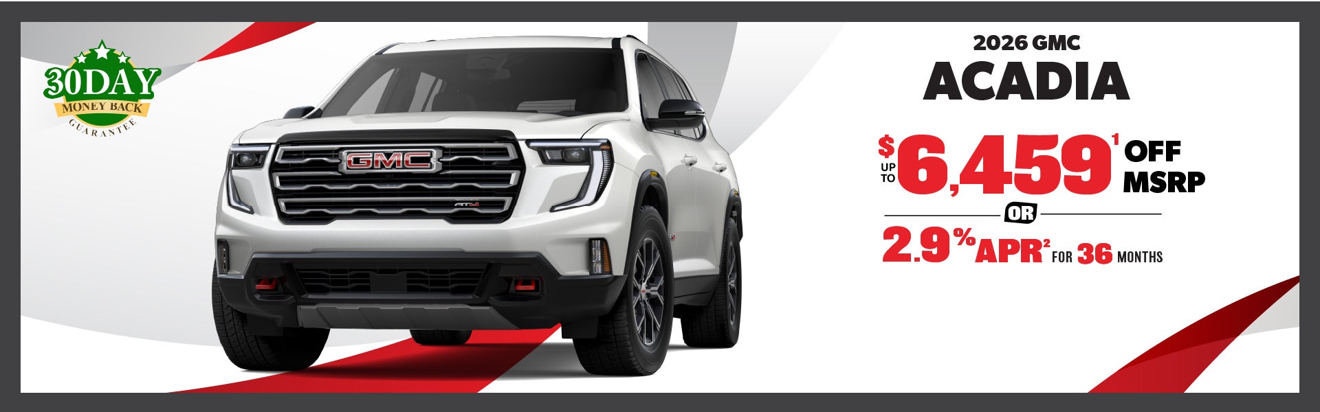 2026 GMC Acadia - up to $6459 off MSRP or 2.9% APR