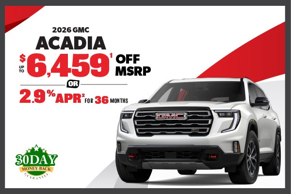 2026 GMC Acadia - up to $6459 off MSRP or 2.9% APR