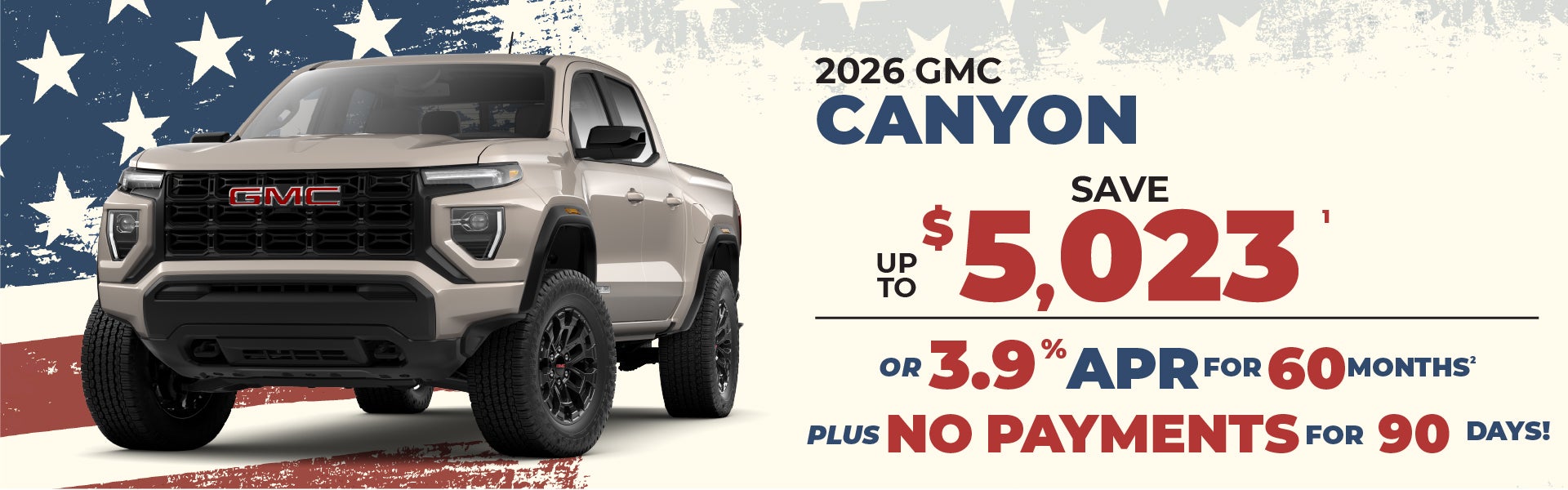 2026 GMC Canyon - up to $5023 off MSRP or 3.9% APR