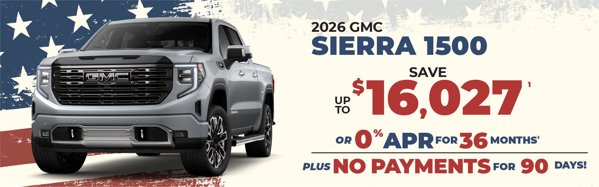 2026 GMC Sierra 1500 - up to $16,027 off MSRP or 0% APR