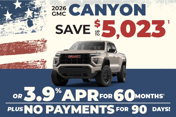 2026 GMC Canyon - up to $5023 off MSRP or 3.9% APR