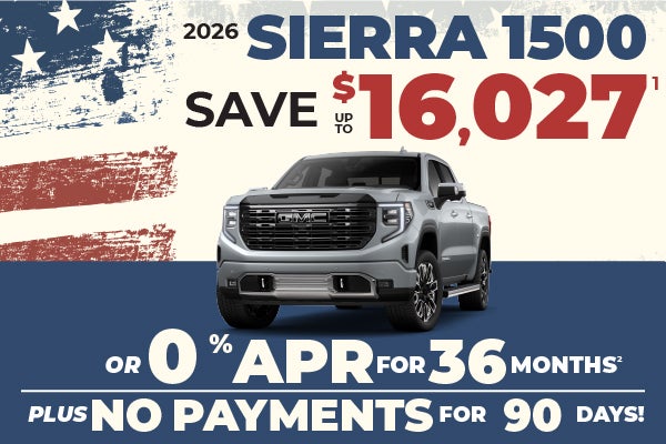 2026 GMC Sierra 1500 - up to $16,027 off MSRP or 0% APR
