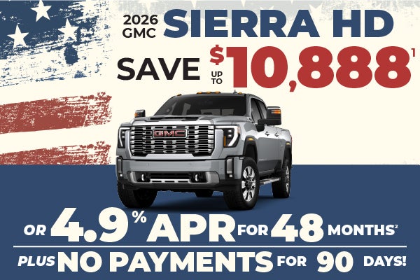2026 GMC Sierra HD - up to $10,888 off MSRP or 3.9% APR