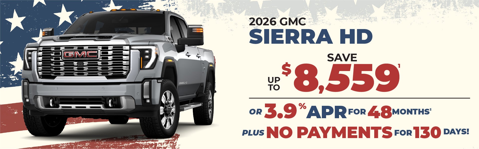 2026 GMC Sierra HD - up to $8559 off MSRP or 3.9% APR