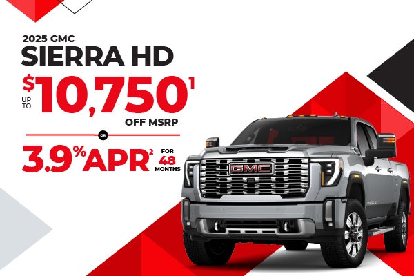2025 GMC Sierra HD - up to $10,750 off MSRP or 3.9% APR