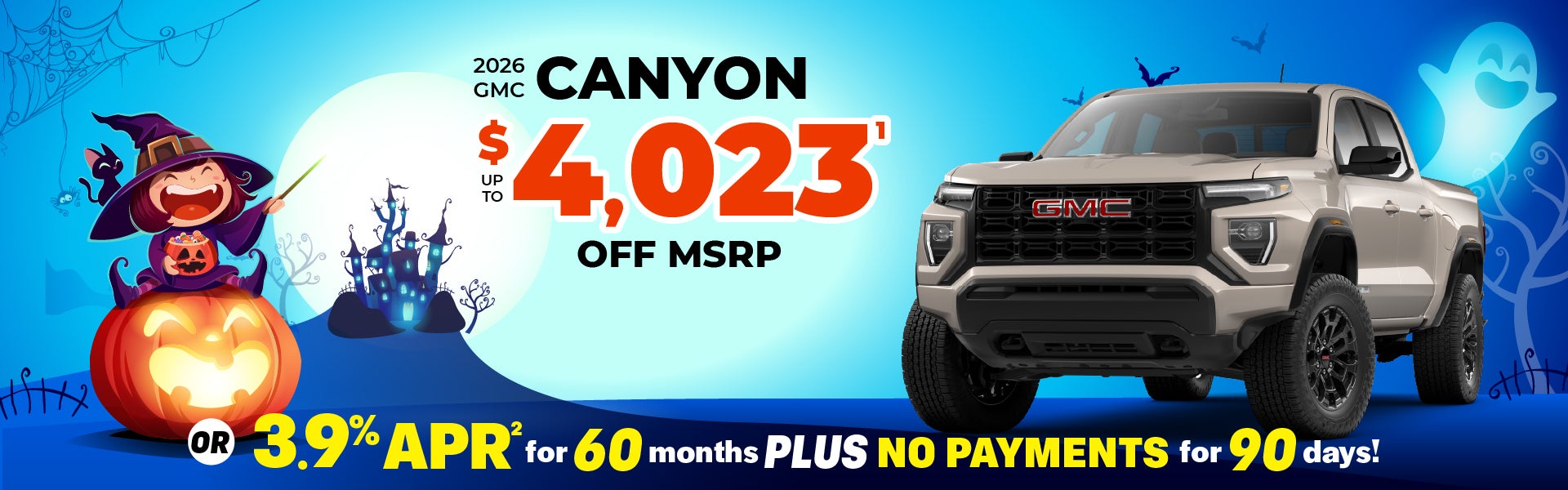2026 GMC Canyon - up to $4023 off MSRP or 3.9% APR