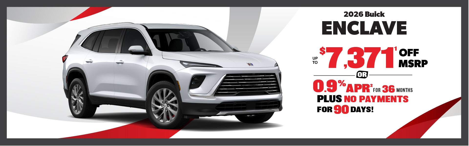 2026 Buick Enclave - up to $7371 off MSRP or 0.9% APR